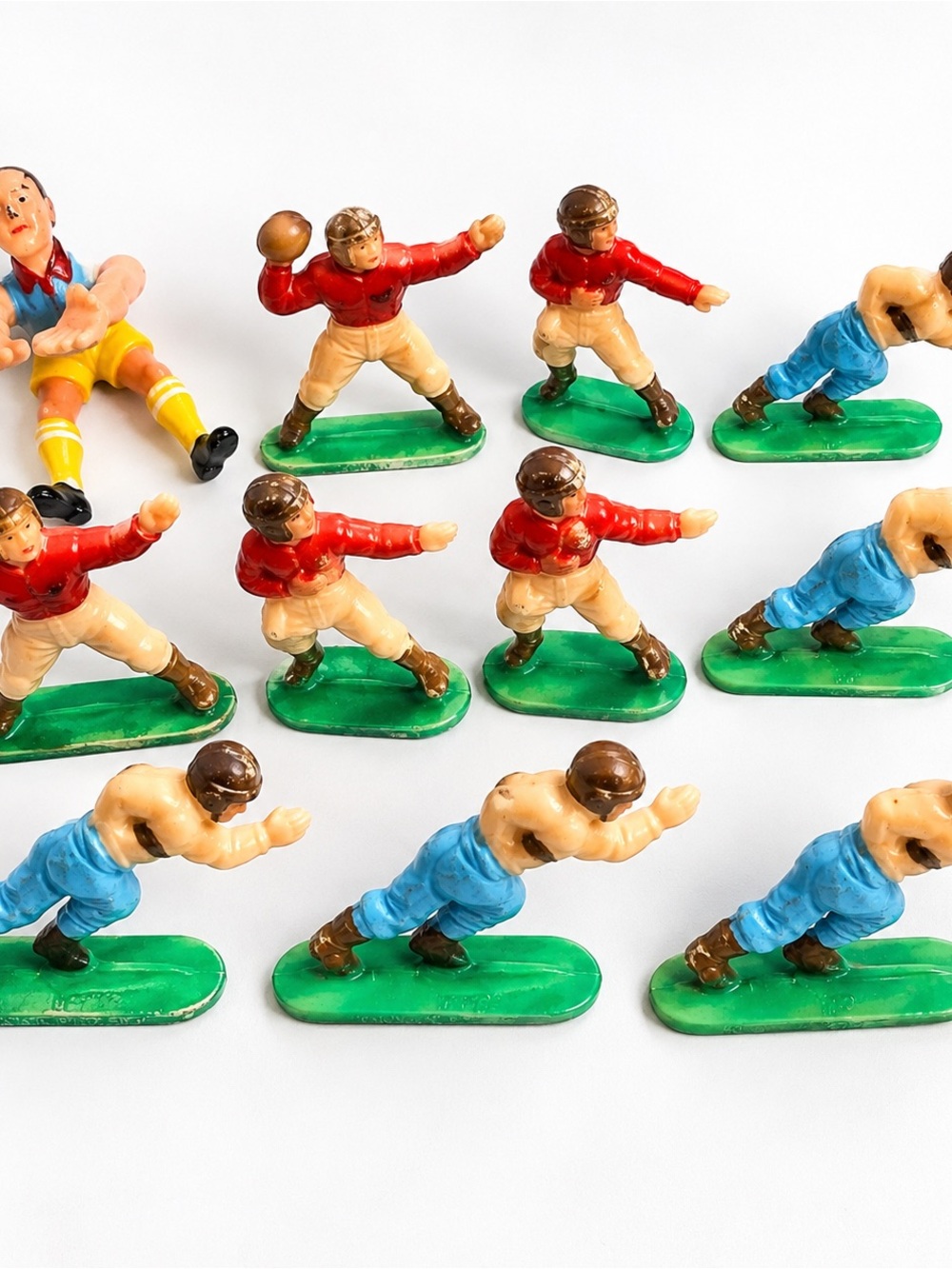 Vintage Football Cake Toppers Lot of 11 Hong Kong Plastic Figures